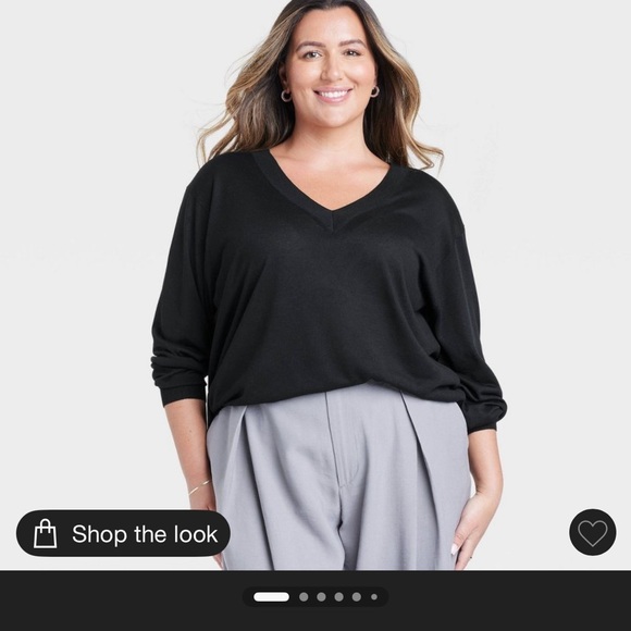 Black V-Neck Sweater - Picture 6 of 6